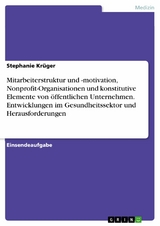 Mitarbeiterstruktur und -motivation, Nonprofit-Organisationen und konstitutive Elemente von öffentlichen Unternehmen. Entwicklungen im Gesundheitssektor und Herausforderungen - Stephanie Krüger