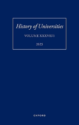 History of Universities XXXVII/1-2