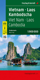 Vietnam - Laos - Kambodscha, Straßenkarte 1:900.000, freytag & berndt - 