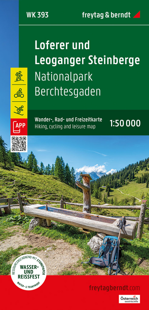 Loferer und Leoganger Steinberge, Wander-, Rad- und Freizeitkarte 1:50.000, freytag & berndt, WK 393