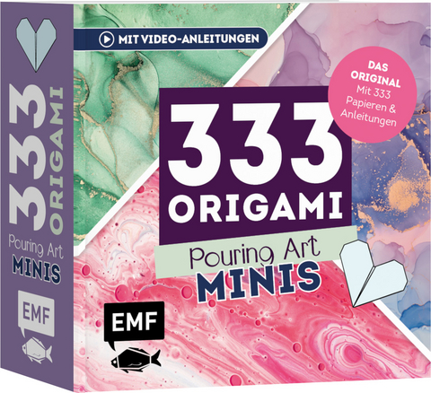 333 Origami Minis – Pouring Art – Dein dekorativer Wendeblock zum kreativen Falten & Notieren - 