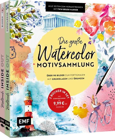 Die große Watercolor-Motivsammlung – über 90 Bilder zum Fertigmalen