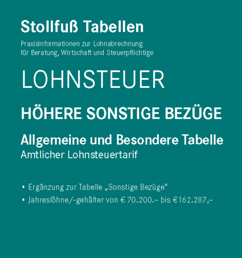 Tabelle, Lohnsteuer 2024 Höhere Sonstige Bezüge Sonderausgabe Dezember