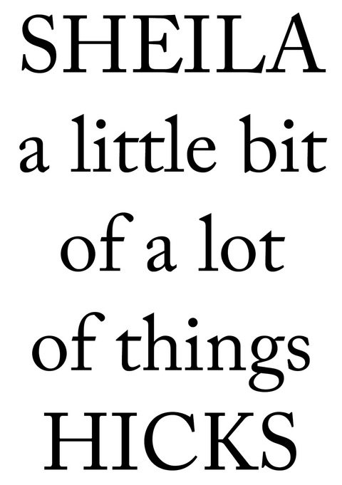 Sheila Hicks. a little bit of a lot of things - 