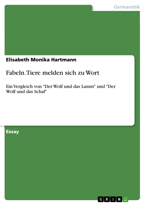 Fabeln. Tiere melden sich zu Wort - Elisabeth Monika Hartmann