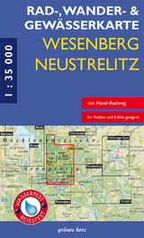 Rad-, Wander- und Gewässerkarte Wesenberg, Neustrelitz – Havel von Ratzeburg bis zum Röblinsee - 