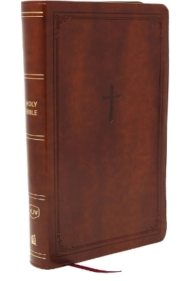 KJV Giant Print End-of-Verse Reference Bible, Brown Leathersoft, Red Letter, Comfort Print -  Thomas Nelson