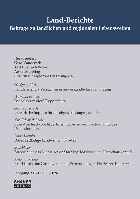 Land-Berichte. Beiträge zu ländlichen und regionalen Lebenswelten - Anton Sterbling