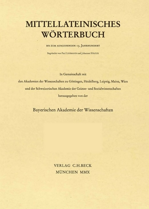 Mittellateinisches Wörterbuch 54. Lieferung (scissura - semifer)