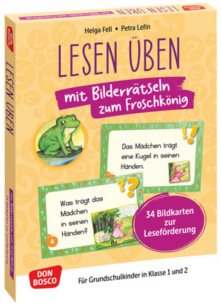 Lesen üben mit Bilderrätseln zum Froschkönig. 34 Bildkarten zur Leseförderung - Helga Fell