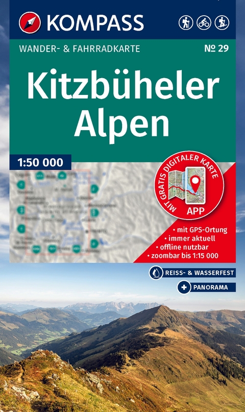 KOMPASS Wanderkarte 29 Kitzbüheler Alpen 1:50.000