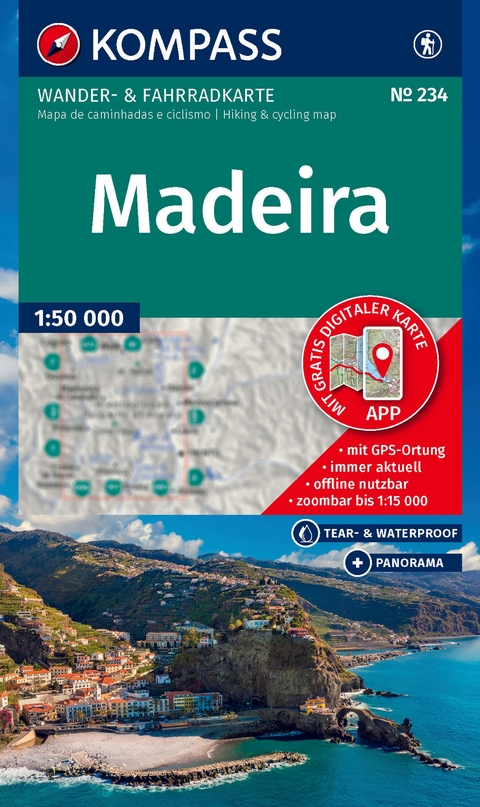 KOMPASS Wanderkarte 234 Madeira 1:50.000