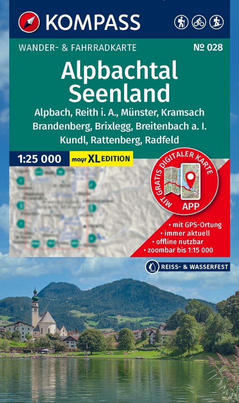 KOMPASS Wanderkarte 028 Alpbachtal, Seenland 1:25.000