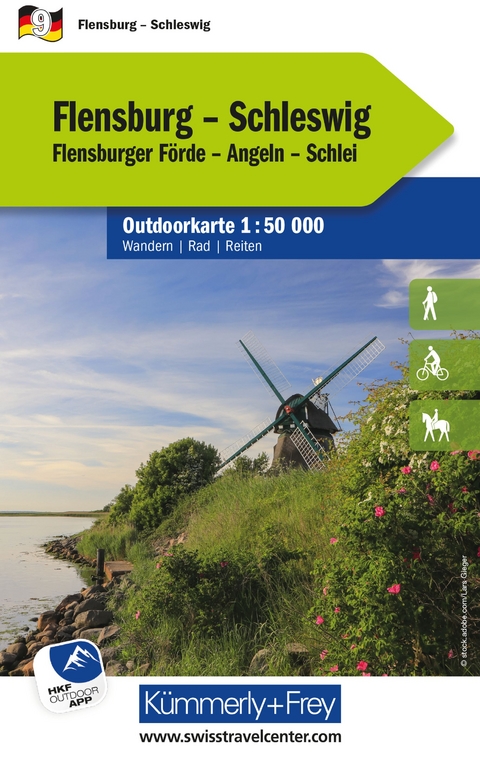 Kümmerly+Frey Outdoorkarte Deutschland 9 Flensburg, Schleswig 1:50.000