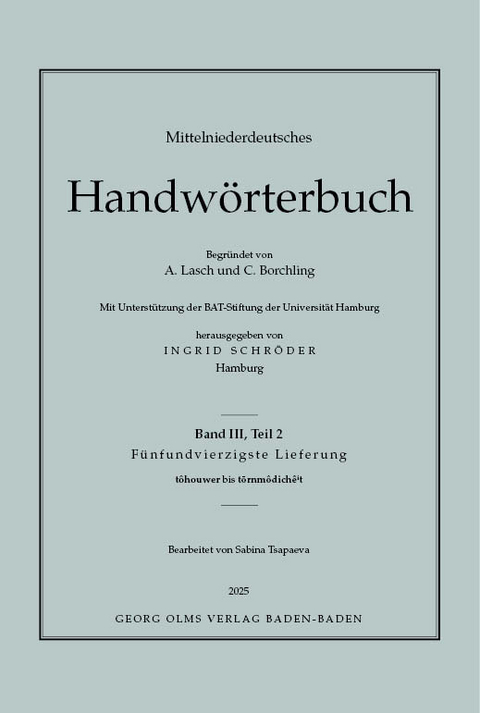 Mittelniederdeutsches Handwörterbuch - 