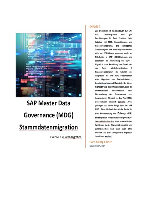 SAP Master Data Governance (MDG) – Stammdatenmigration - Hans-Georg Emrich