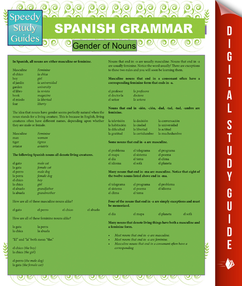 Spanish Grammar (Speedy Study Guides) -  Speedy Publishing
