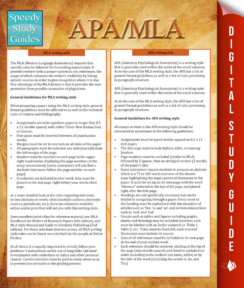 APA/MLA Guidelines (Speedy Study Guides) -  Speedy Publishing