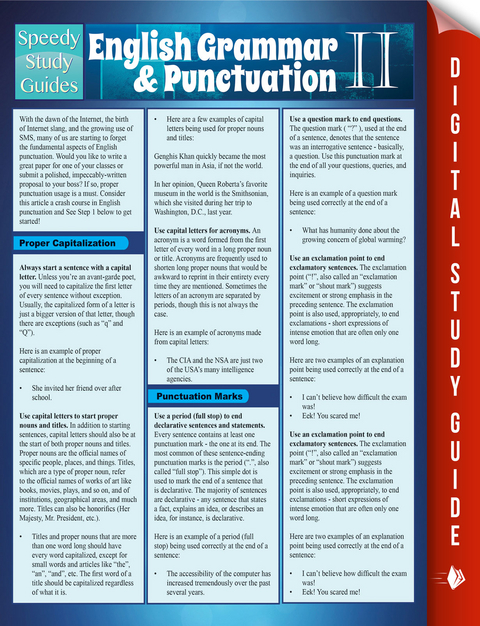 English Grammar & Punctuation II -  Speedy Publishing