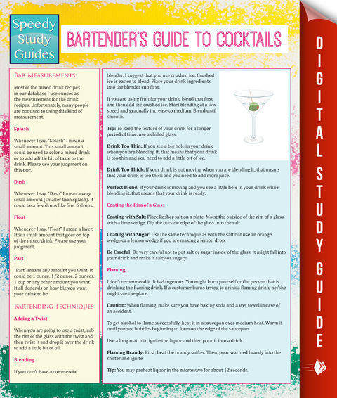 Bartender's Guide To Cocktails (Speedy Study Guides) -  Speedy Publishing