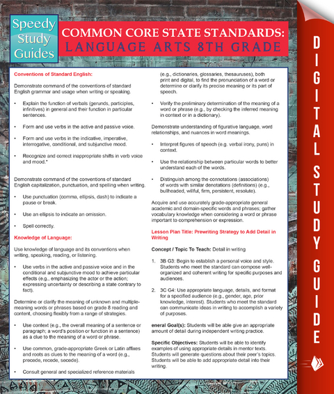 Common Core State Standards: Language Arts 8th Grade - Speedy Publishing