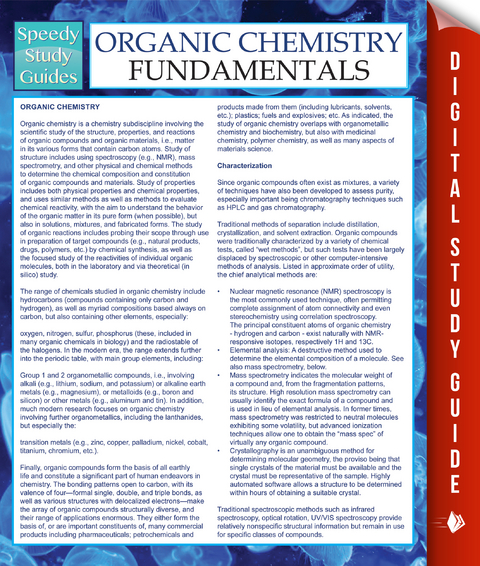 Organic Chemistry Fundamentals Study Guide -  Speedy Publishing