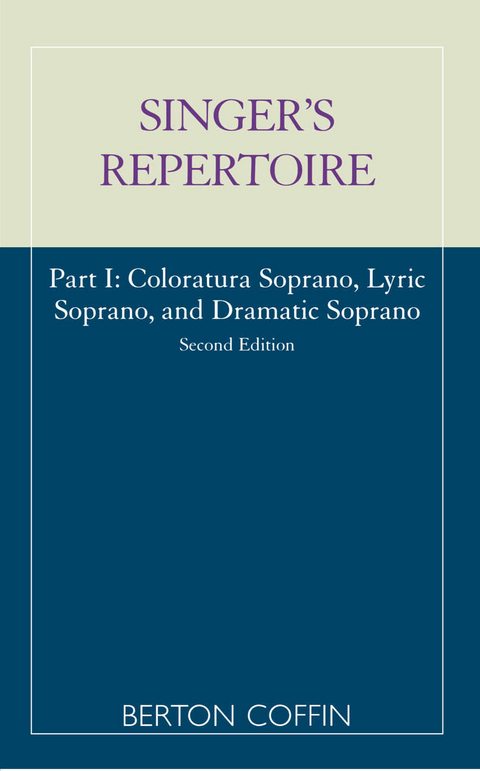 Singer's Repertoire, Part I -  Berton Coffin