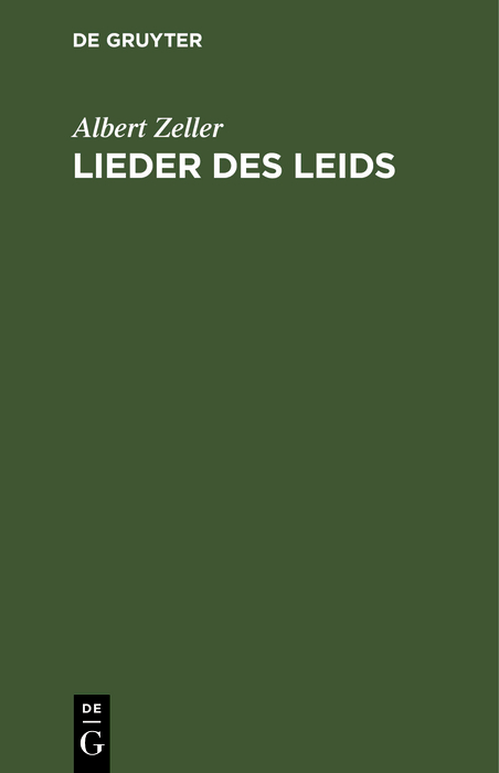 Lieder des Leids - Albert Zeller