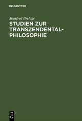 Studien zur Transzendentalphilosophie - Manfred Brelage