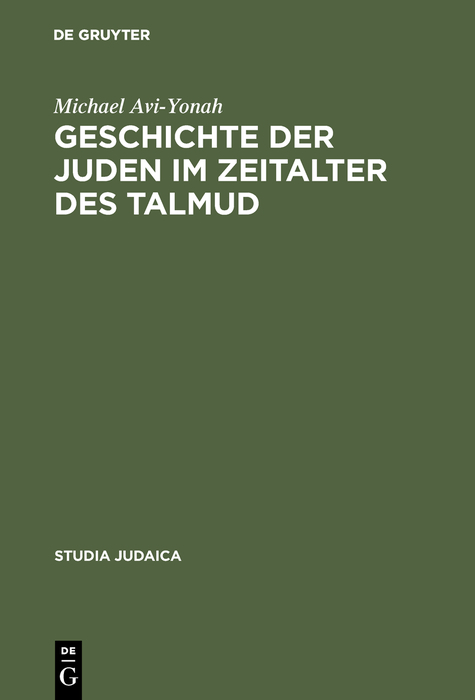 Geschichte der Juden im Zeitalter des Talmud - Michael Avi-Yonah