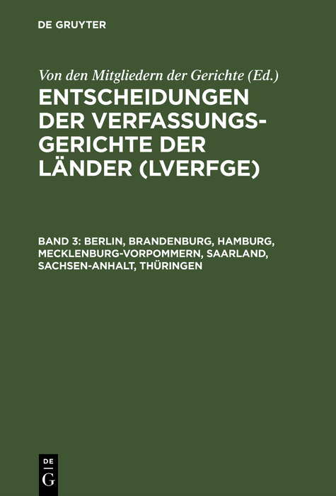 Berlin, Brandenburg, Hamburg, Mecklenburg-Vorpommern, Saarland, Sachsen-Anhalt, Thüringen - 