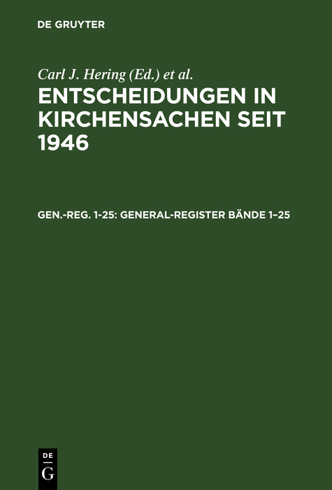 General-Register Bände 1–25 - 