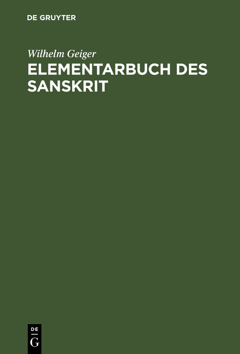 Elementarbuch des Sanskrit - Wilhelm Geiger