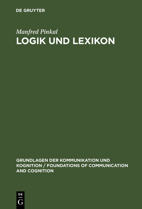 Logik und Lexikon - Manfred Pinkal