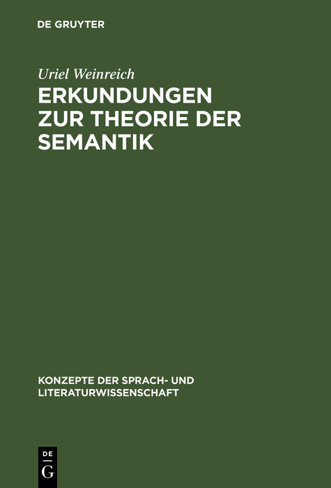 Erkundungen zur Theorie der Semantik - Uriel Weinreich