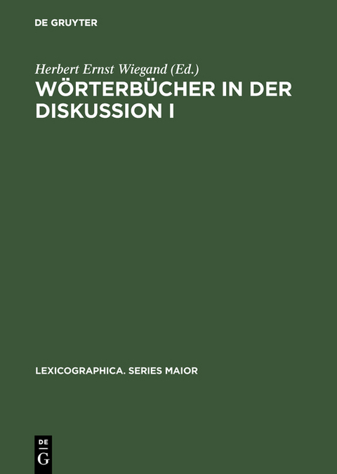 Wörterbücher in der Diskussion I - 