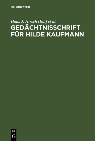 Gedächtnisschrift für Hilde Kaufmann - Hans J. Hirsch; Günther Kaiser; Helmut Marquardt