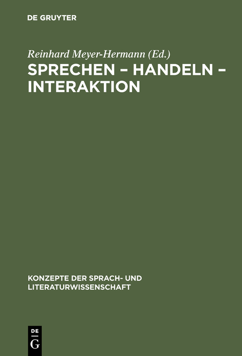 Sprechen – Handeln – Interaktion - 