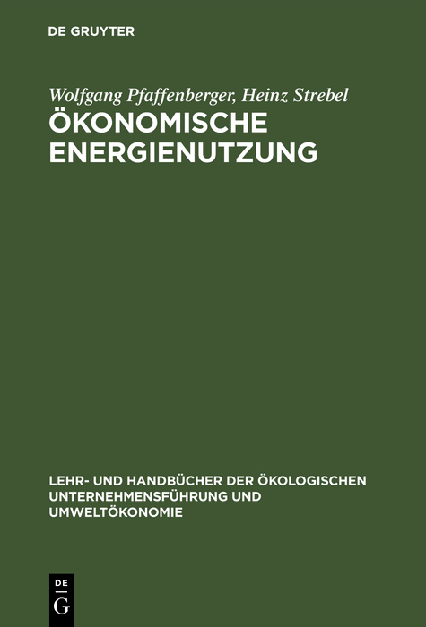 Ökonomische Energienutzung - Wolfgang Pfaffenberger, Heinz Strebel