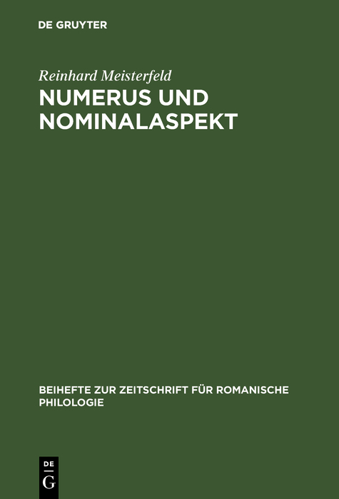 Numerus und Nominalaspekt - Reinhard Meisterfeld