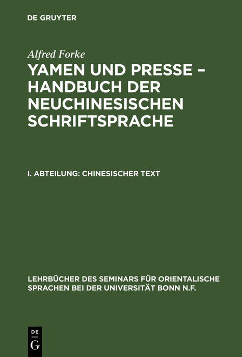 Chinesischer Text - Alfred Forke