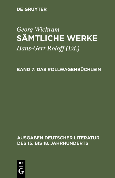 Das Rollwagenbüchlein - Georg Wickram