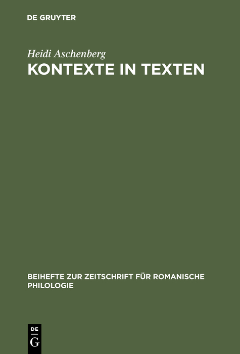 Kontexte in Texten - Heidi Aschenberg