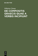De compositis Graecis quae a verbis incipiunt - Wilhelm Clemm
