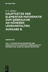 Synthetische Geometrie der Kegelschnitte in engster Verbindung mit neuerer und darstellender Geometrie - F. G. Mehler