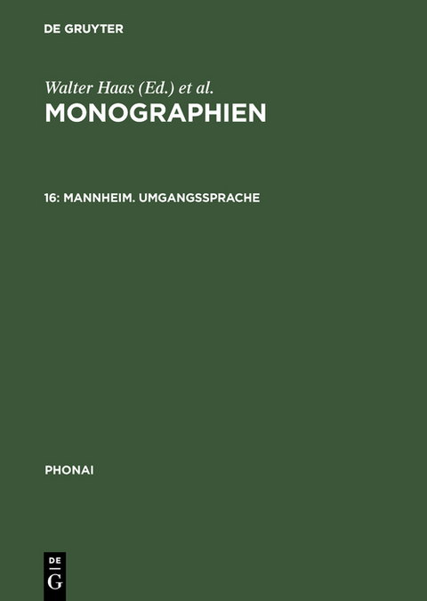 Mannheim. Umgangssprache - 