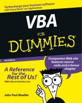 VBA For Dummies - Mueller, John Paul; Cummings, Steve