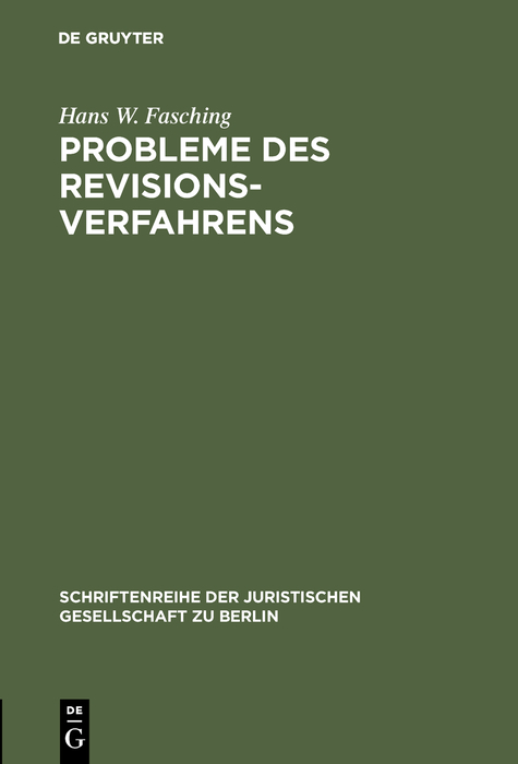 Probleme des Revisionsverfahrens - Hans W. Fasching