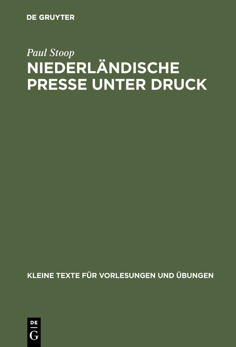 Niederländische Presse unter Druck - Paul Stoop