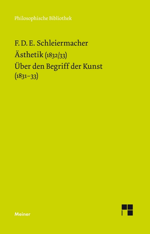 Ästhetik (1832/33) -  Friedrich Daniel Ernst Schleiermacher